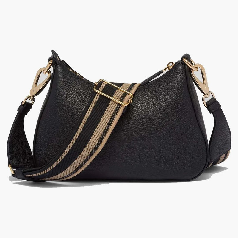 Prada Leather Shoulder Bag Gold-tone Black