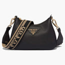 Skórzana torba na ramię Prada Czarna