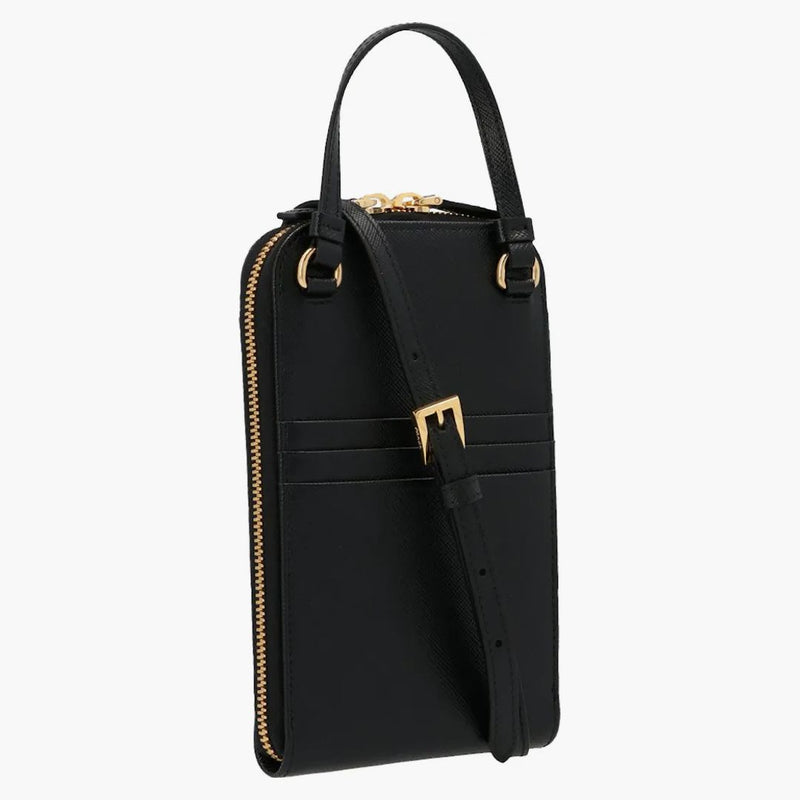 Prada Logo Plaque Crossbody Bag Mini Black