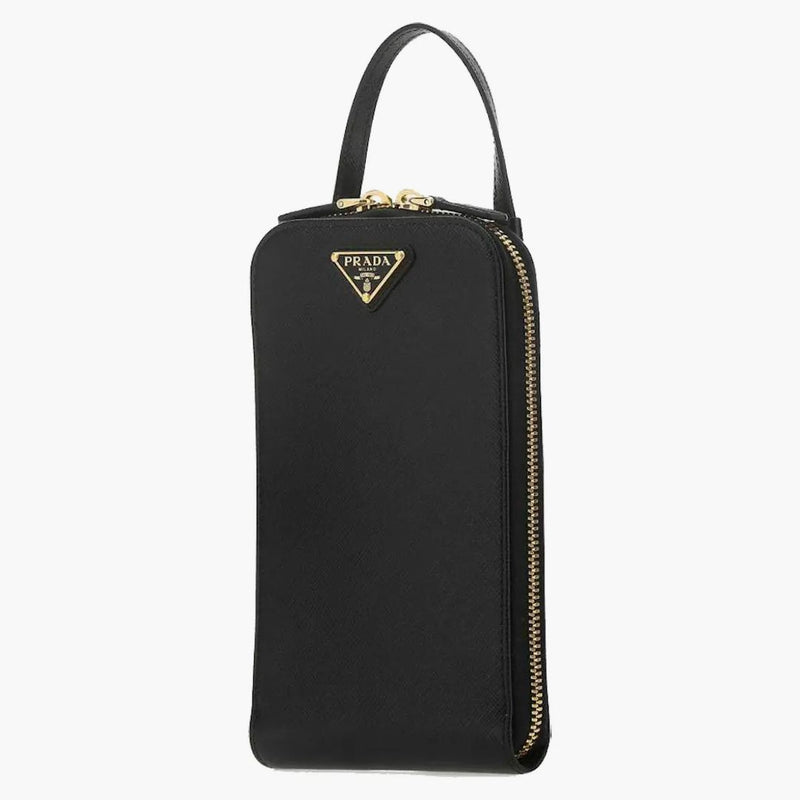Prada Logo Plaque Crossbody Bag Mini Black