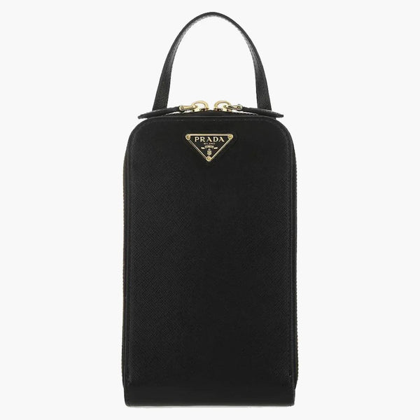 Prada Logo Plaque Crossbody Bag Mini Black