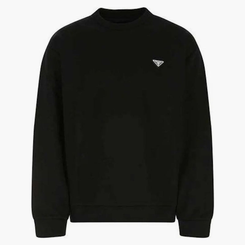 Prada Logo Plaque Round-Nalletto Nero