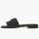 Prada Logo Slide Sandals Black Saffiano Leather