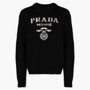 Prada Logo Wool and Cashmere Crewneck Sweater Black