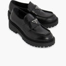 Prada Lug Sole Loafer Black Brushed Leather