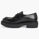 Prada Lug Sole Loafer Black Brushed Leather