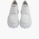 Prada Monolith 55mm Lace Up Loafer White Brushed Leather