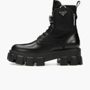 Prada Monolith 55mm Pouch Ankle Boots Black Leather