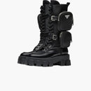 Prada Monolith 55mm Pouch Tall Boots Black Leather