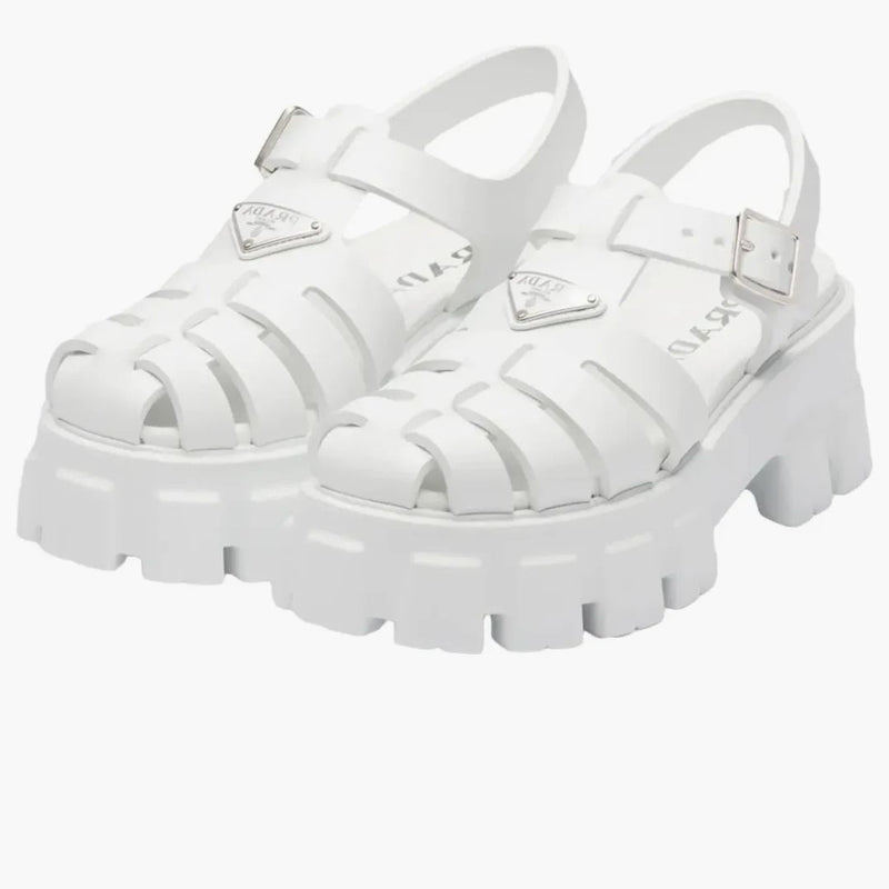 Prada Monolith Foam Rubber 55mm Sandals White