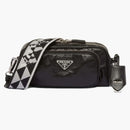 Prada Nappa Antique de cuero múltiple bolso de hombro de bolsillo negro