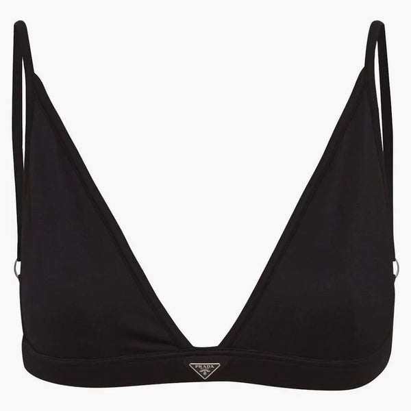 Prada Non Wired Stretch Jersey Bra Black