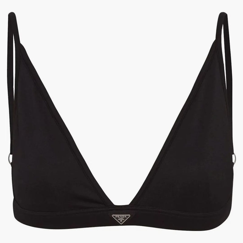Prada Non Wired Stretch Jersey Bra Black