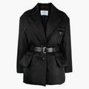 Prada vadderad bälte jacka svart