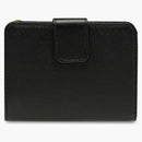 Prada Plain Folding Wallet Small Black