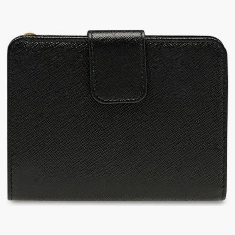 Prada Plain Folding Wallet Small Black