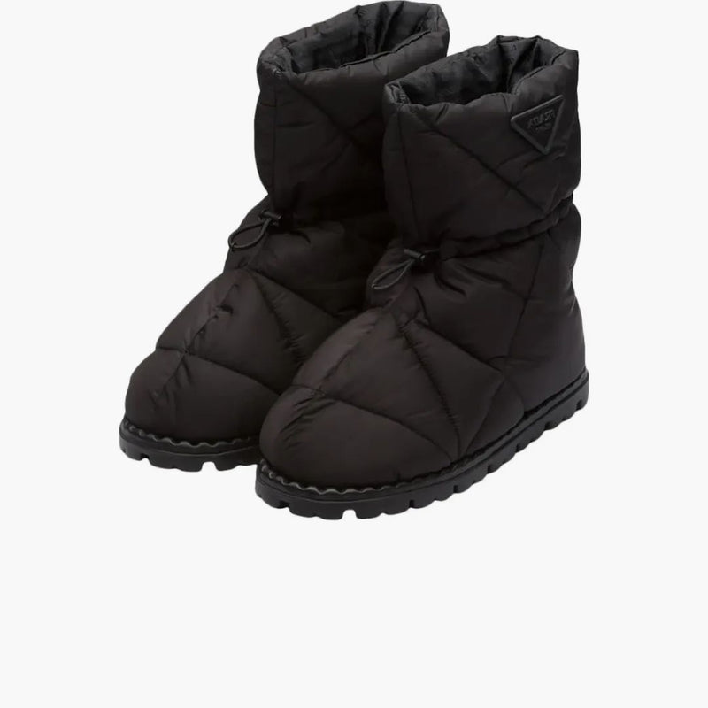 Prada Quilted Booties Black Nylon