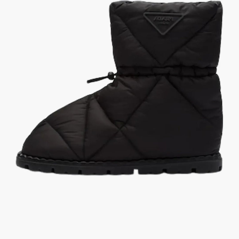 Prada Quilted Booties Black Nylon