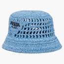 Prada Raffia Bucket Has Light Blue