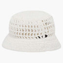 Prada Raffia Bucket has white