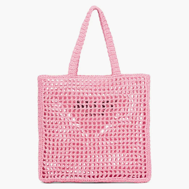 Prada Raffia Tote Bag Petal Pink
