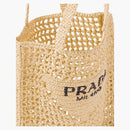 Prada Raffia dead bag tan