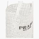 Prada Raffia Dead Bag White