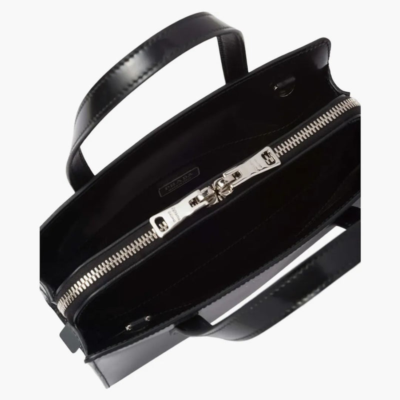 Prada Re-edition 1995 Brushed-leather Mini Handbag Black