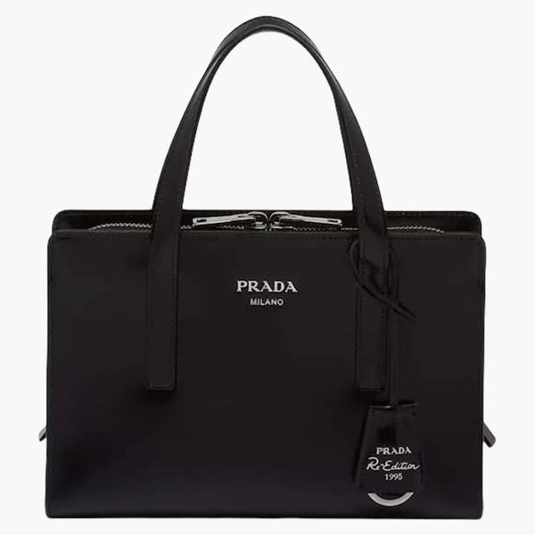 Prada Re-edition 1995 Brushed-leather Mini Handbag Black