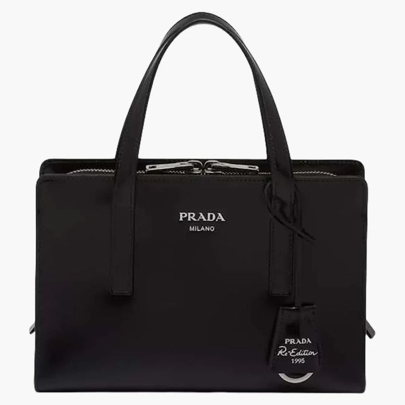 Prada Re-edition 1995 Brushed-leather Mini Handbag Black