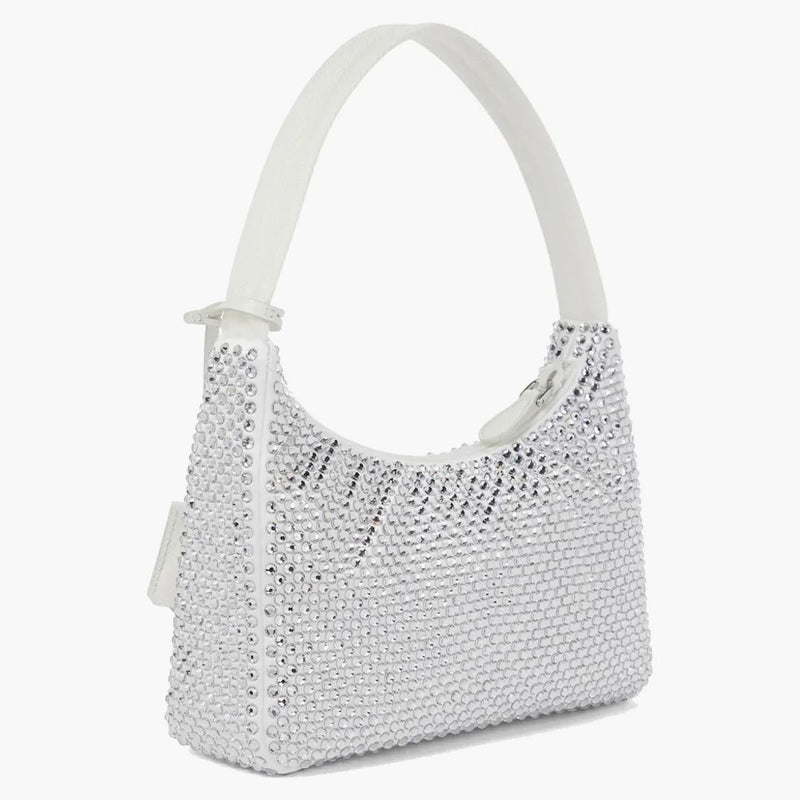 Prada Re-edition 2000 Crystal Mini Bag White