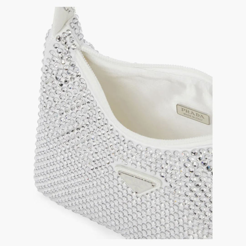 Prada Re-edition 2000 Crystal Mini Bag White