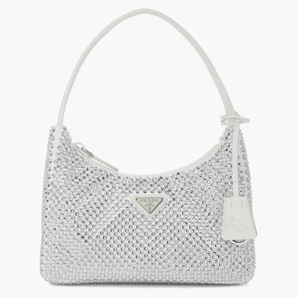Prada Re-edition 2000 Crystal Mini Bag White