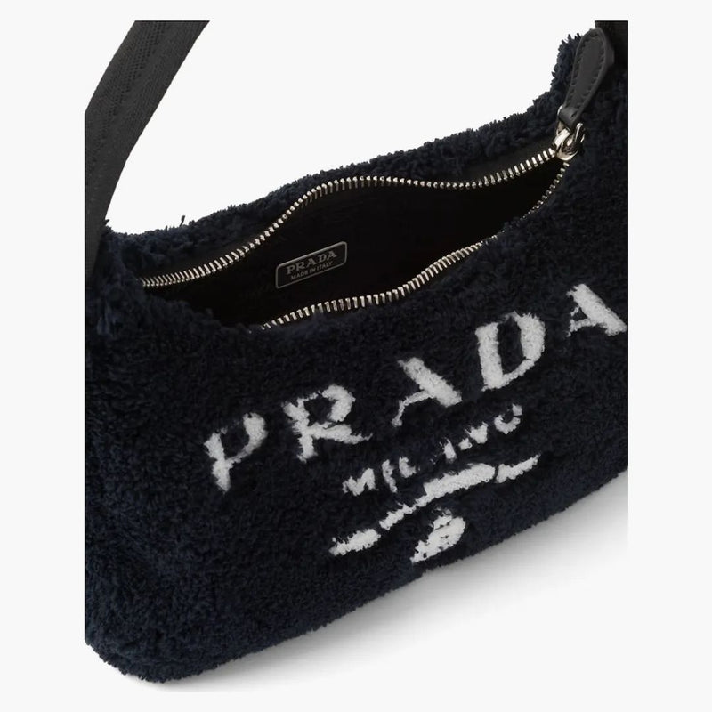 Prada Re-edition 2000 Terry Mini Bag Black/white