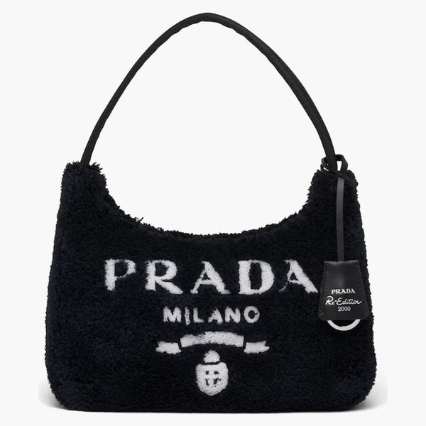 Prada Re-edition 2000 Terry Mini Bag Black/white