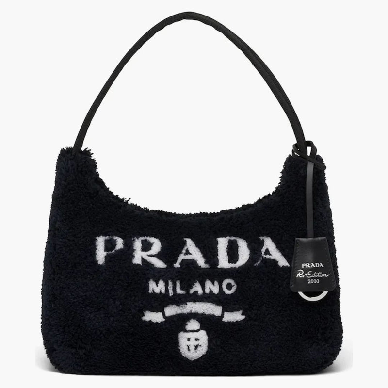 Prada Re-edition 2000 Terry Mini Bag Black/white