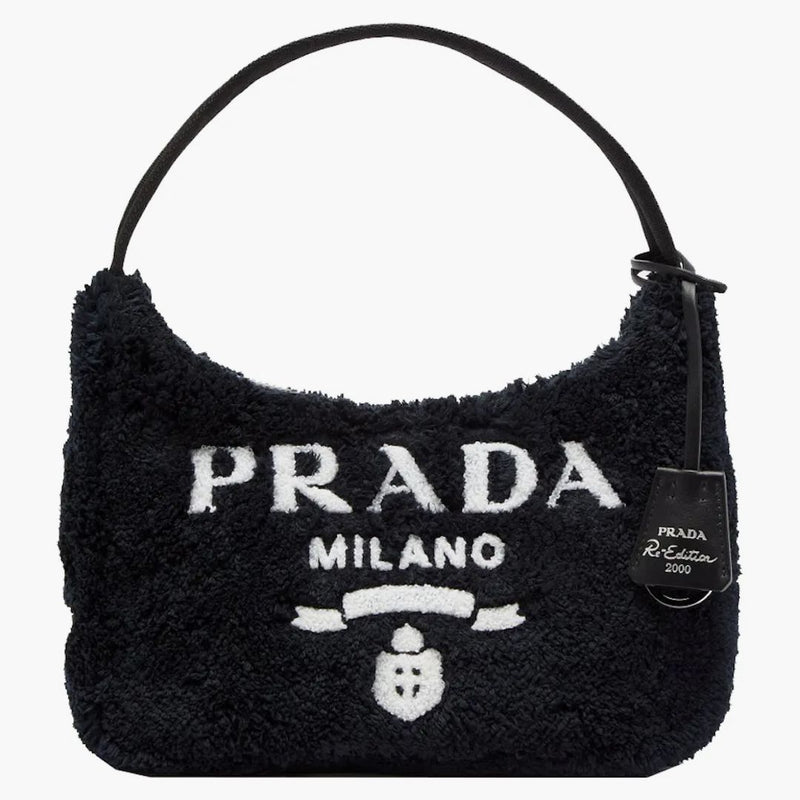 Prada Re-edition 2000 Terry Shoulder Bag Mini Black