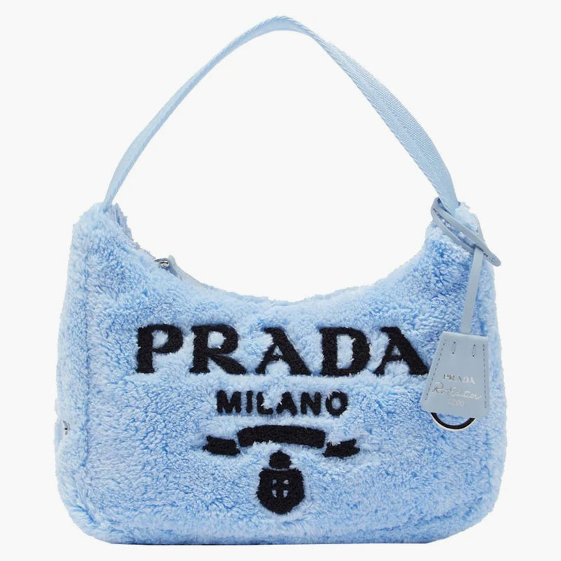 Prada Re-edition 2000 Terry Shoulder Bag Mini Blue