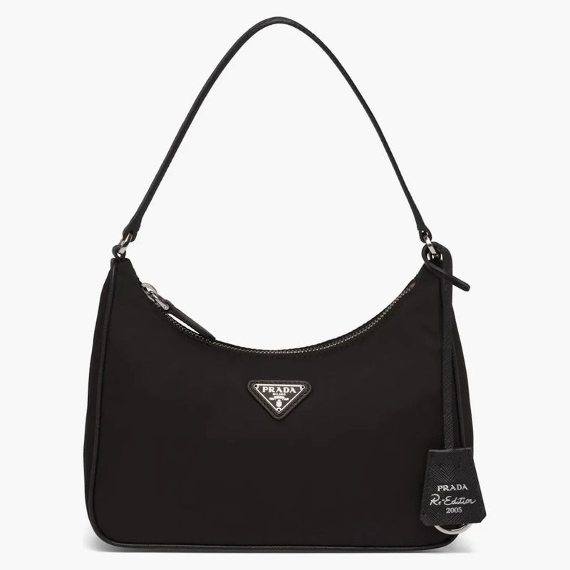 Prada Re-edition 2005 Mini Bag Nylon Saffiano Leather Strap Black