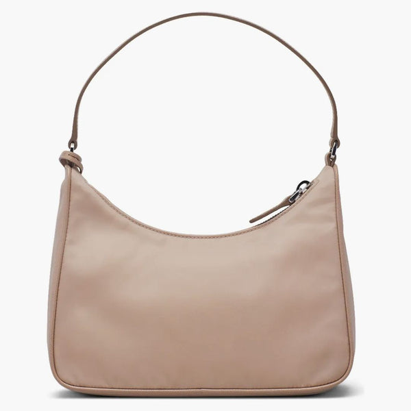 Prada Re-edition 2005 Mini Bag Nylon Saffiano Leather Strap Cameo Beige