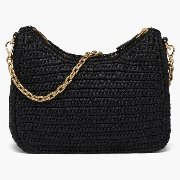 Prada Re-edition 2005 Raffia Bag Black