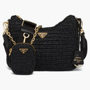 Prada Reedition 2005 Raffia Bag Black