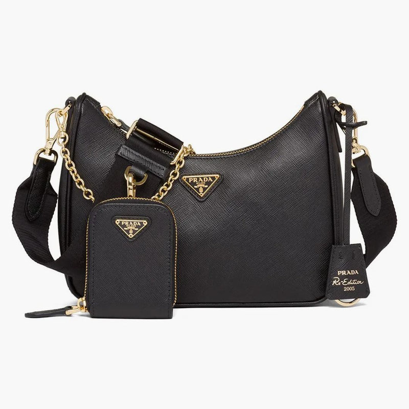 Prada Re-edition 2005 Shoulder Bag Saffiano Black