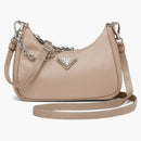Prada Retedycja Torba na ramię Mini Nylon Cameo Beige