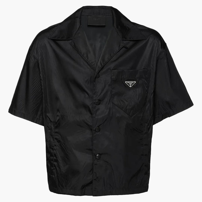 Prada re-nylon Shirt a bowling a maniche corte nera