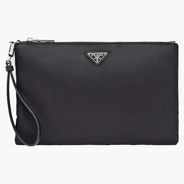 Prada Re-nylon And Saffiano Leather Pouch Black