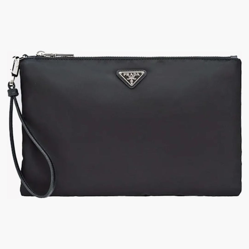 Prada Re-nylon And Saffiano Leather Pouch Black