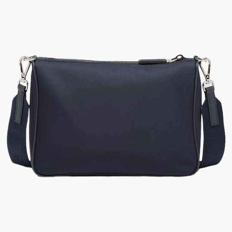Prada Re-nylon And Saffiano Leather (removable Pouch) Shoulder Bag Navy
