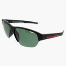 Prada prostokątne okulary przeciwsłoneczne matowe czarne (0ps 03ys 18G06U)