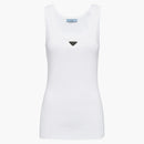 Prada Ribbed Knit Jersey Tank White